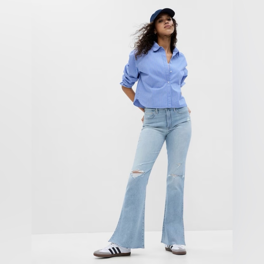 GAP High Rise Split-Hem '70s Flare Jeans